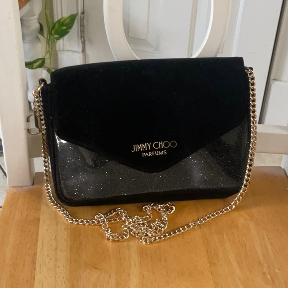 Jimmy Choo Black Crossbody Bag with Gold Chain - Picture 3 of 8